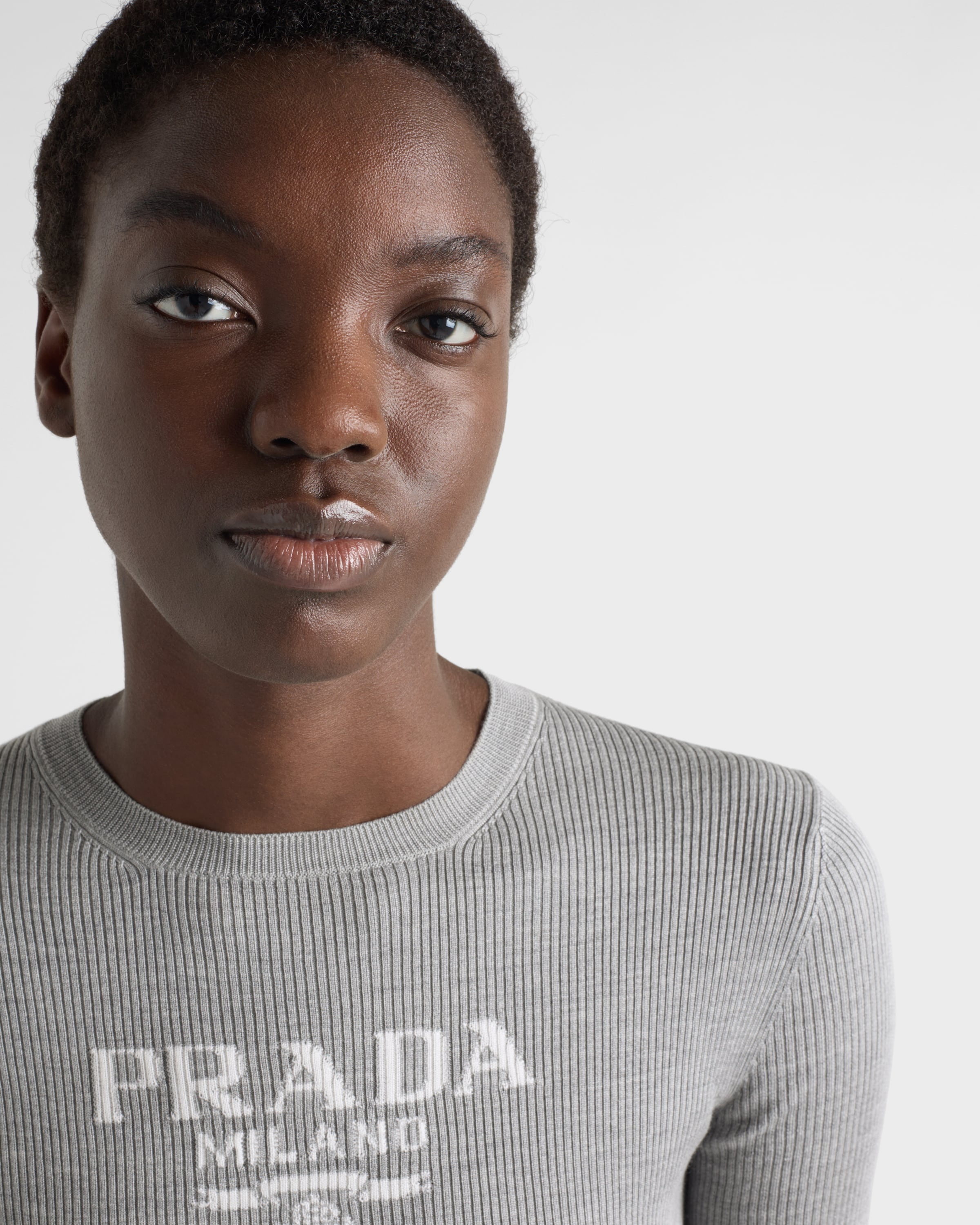 Silk crew-neck sweater with logo - 3