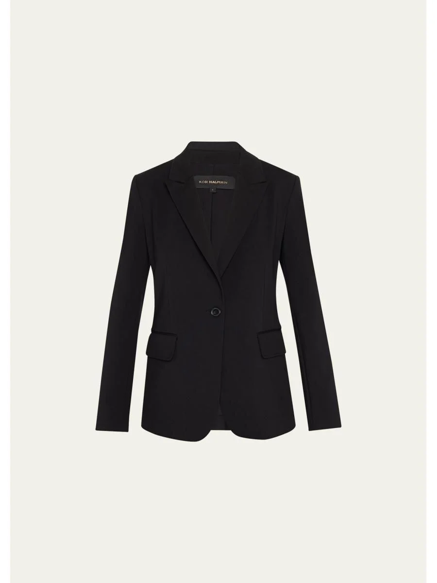 Collette Peak-Lapel Single-Button Jacket - 1