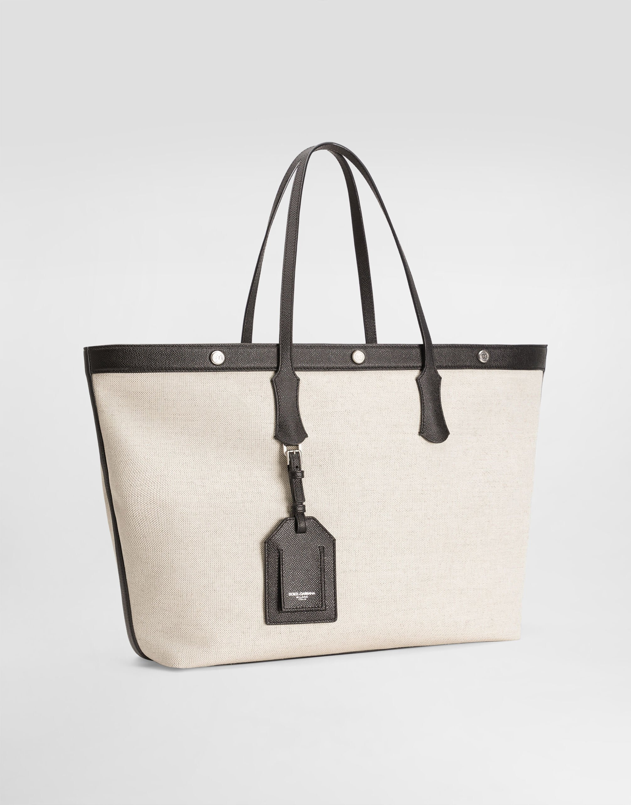 Atene shopping bag in sale&pepe fabric and alpine calfskin - 3