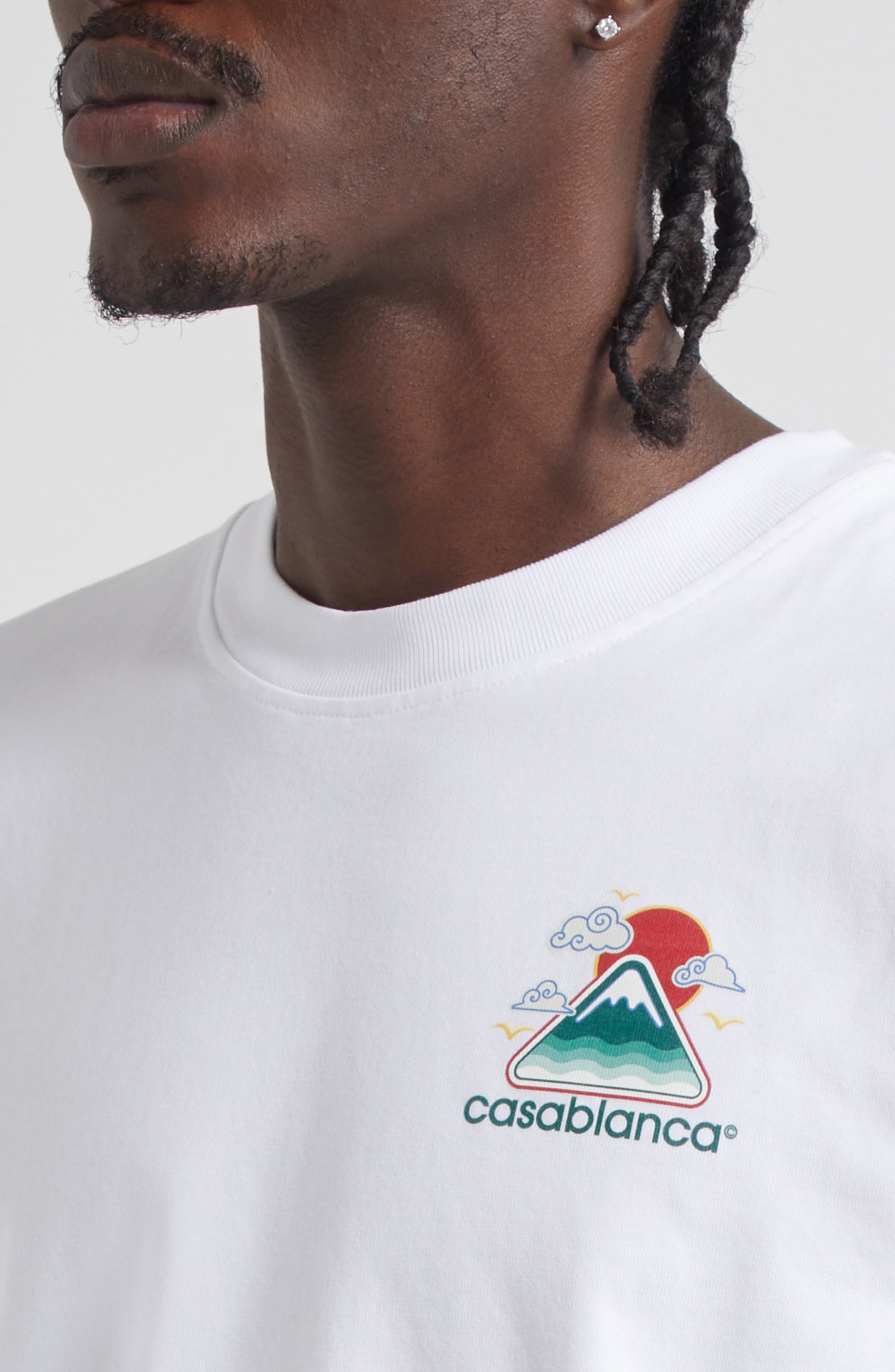 Casablanca Montagne Ondulee Graphic T-Shirt in White Jersey Montagne at Nordstrom - 4