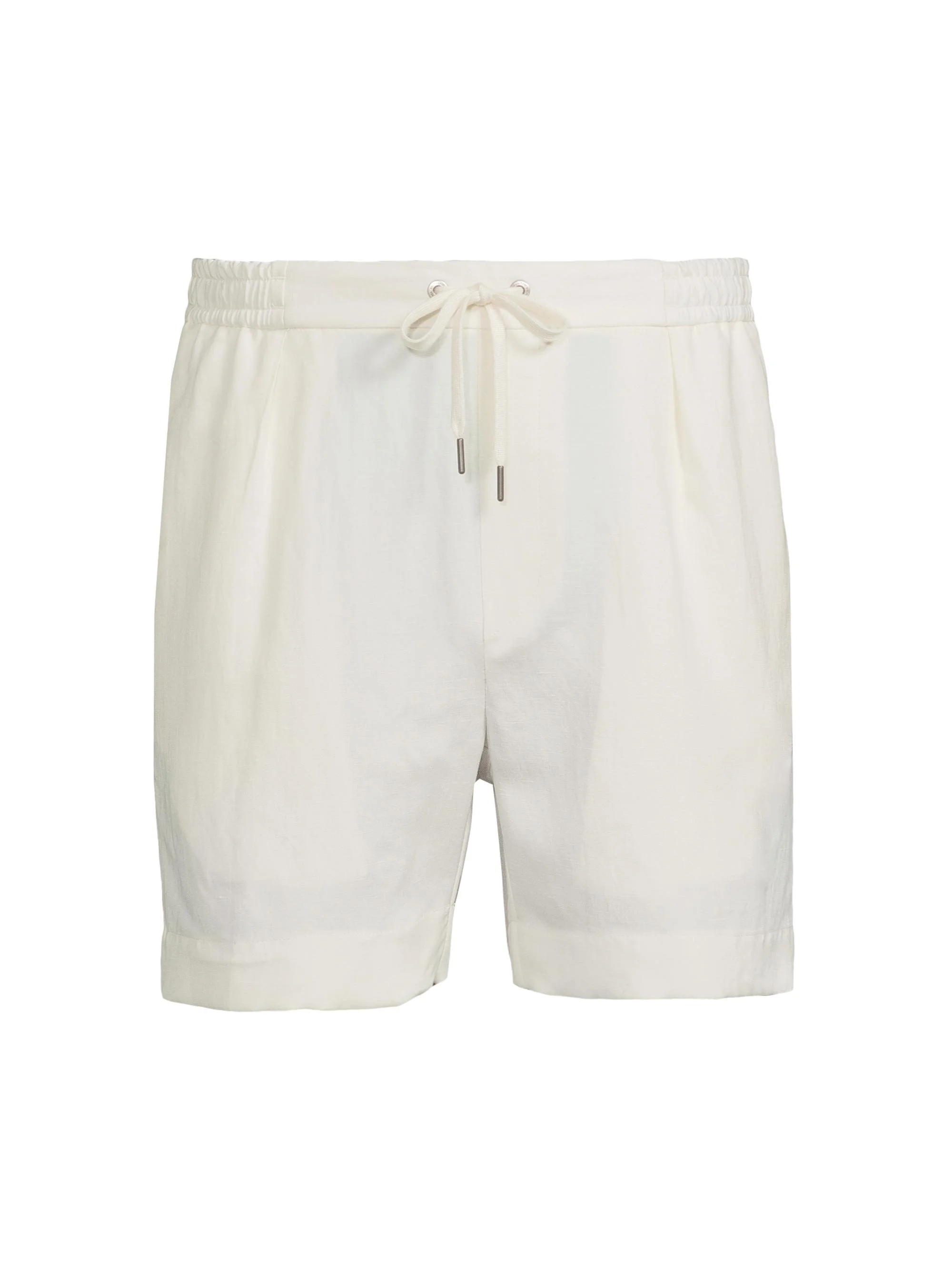 Men's Silk-Linen Drawstring Shorts - Classic Cream - 1