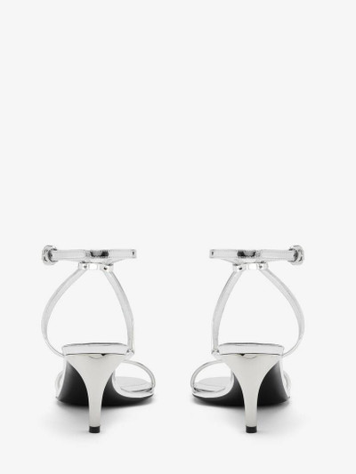 Alexander McQueen Women's Armadillo Metal Bar Sandal in Silver outlook