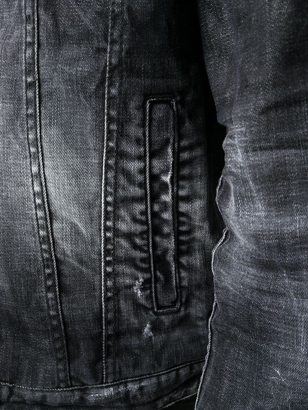 ripped-detail denim jacket - 5