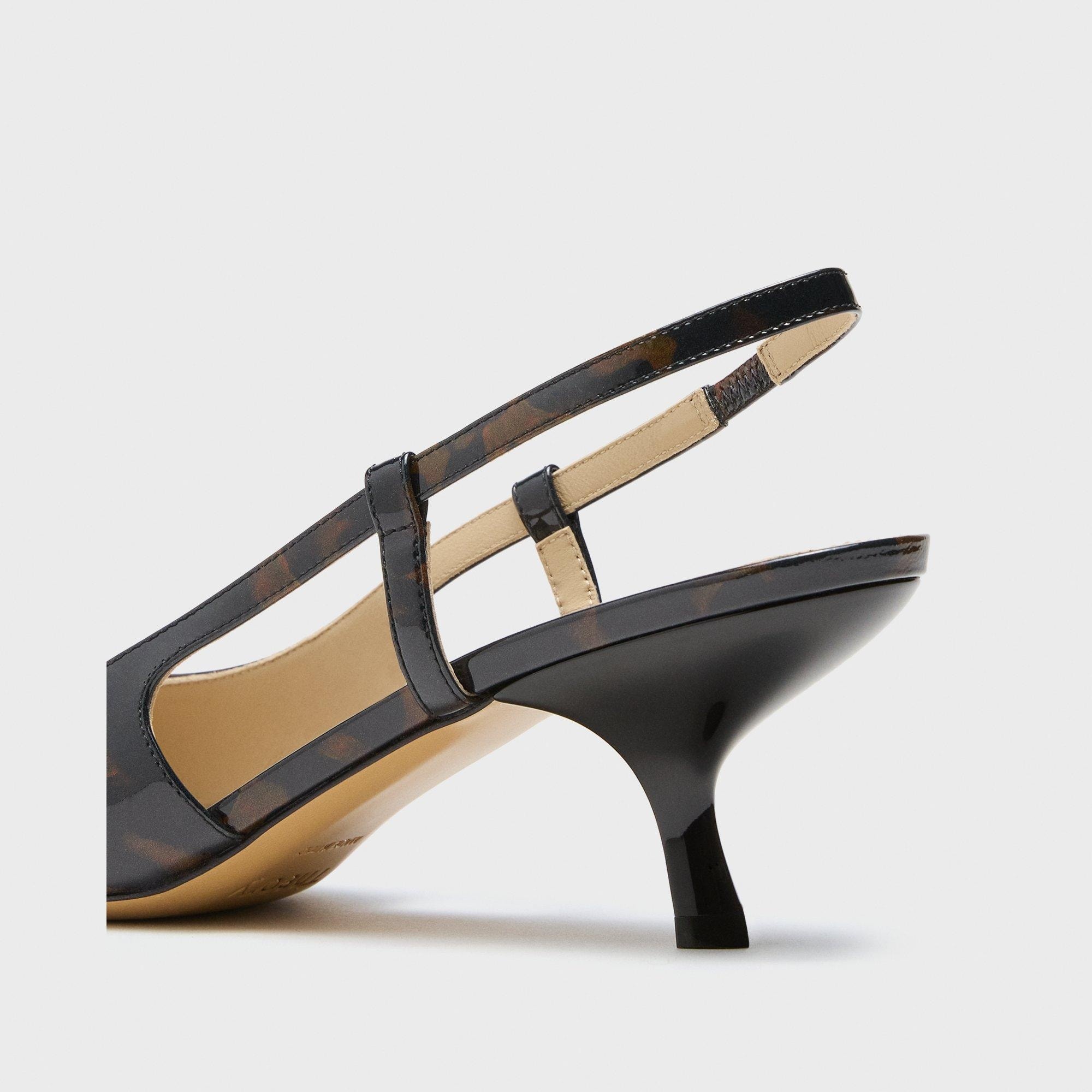 Micro Slingback Pump in Tortoiseshell Printed Leather - 6