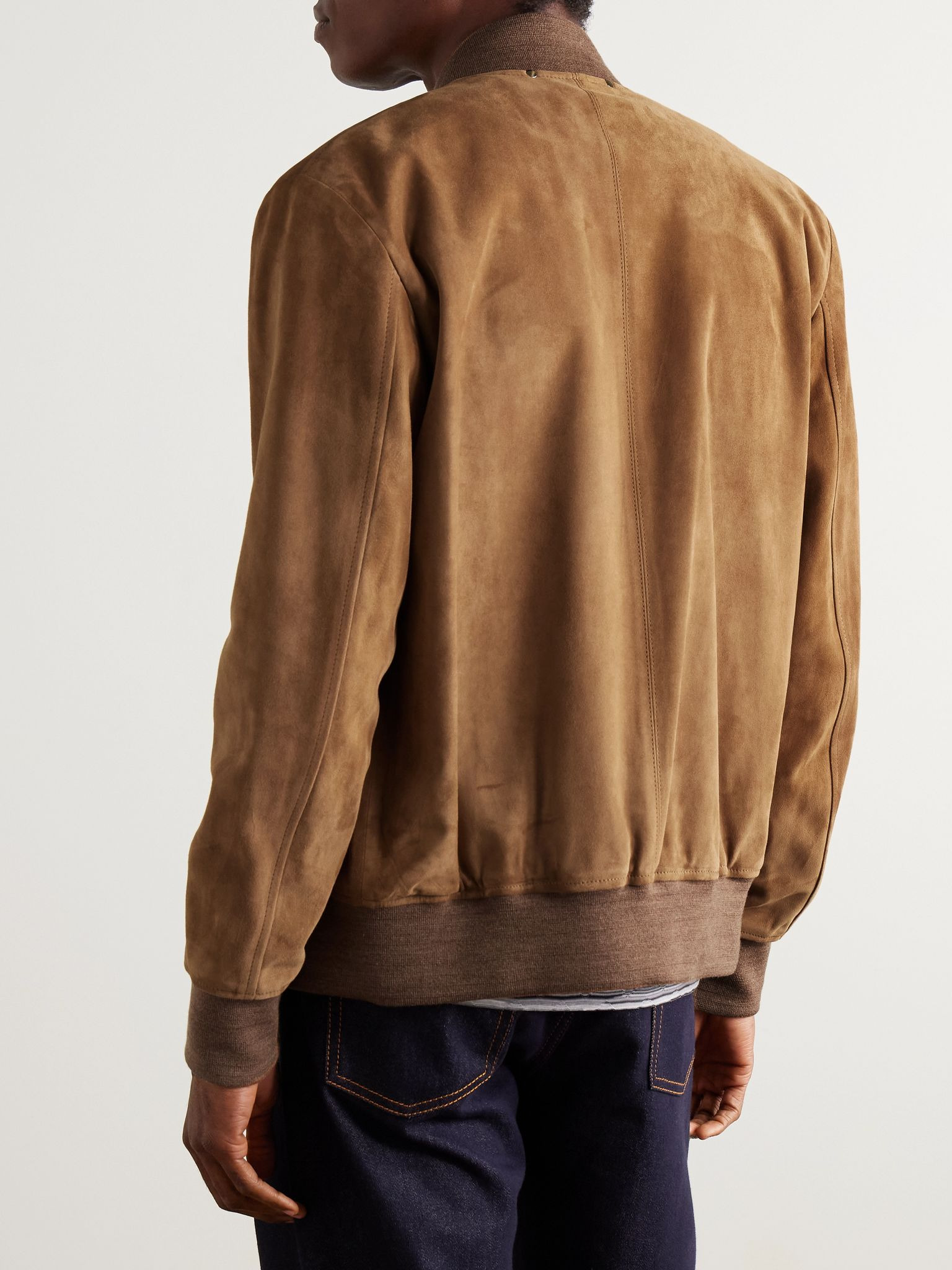 Suede Bomber Jacket Brown - 3