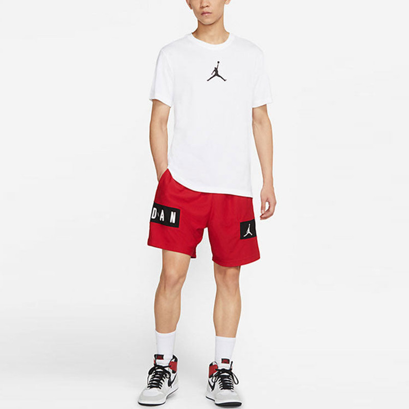 Jordan Air Jordan Jumpman Logo Printing Sports Round Neck Short Sleeve White CW5191-102 outlook
