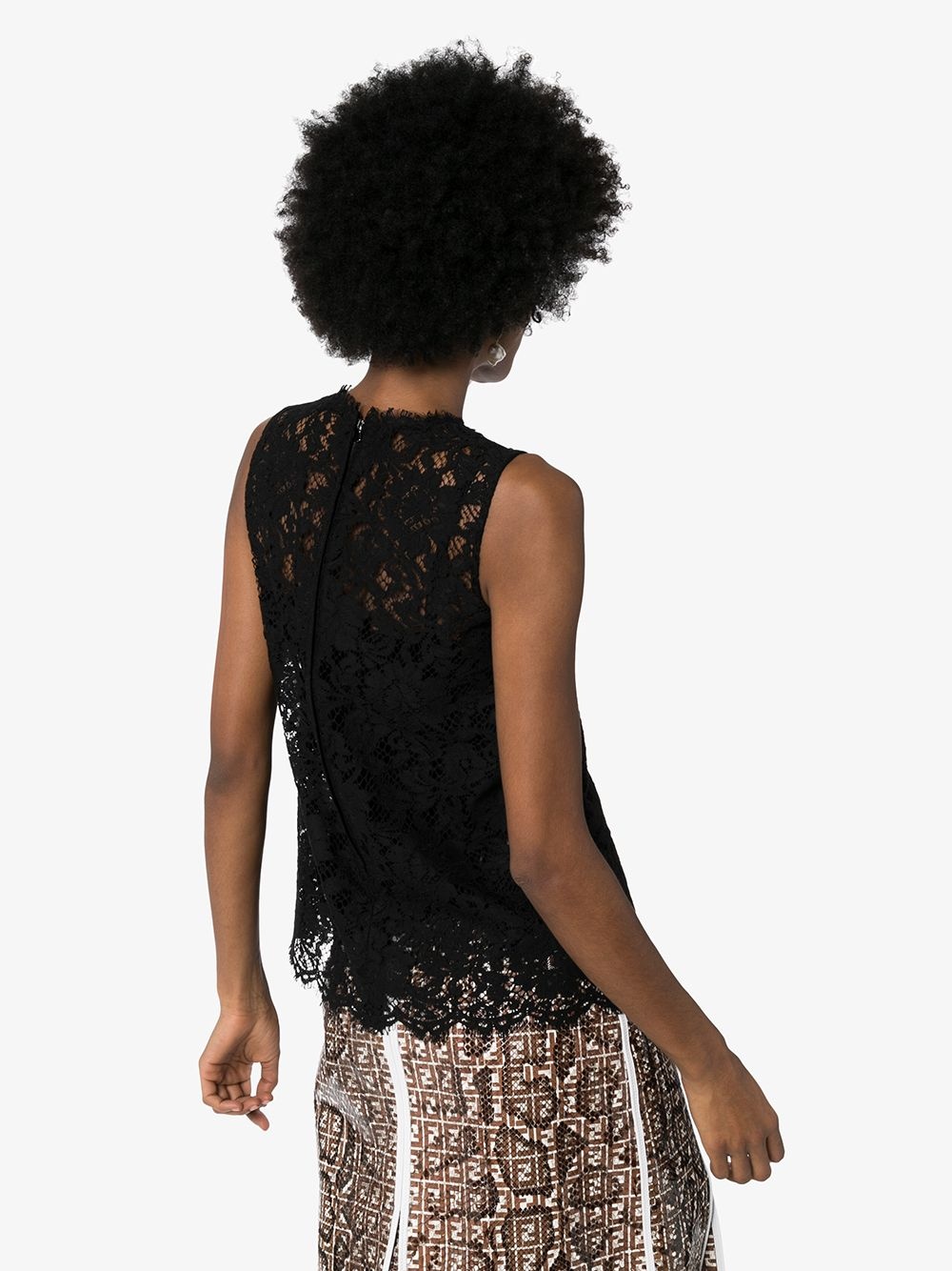 sleeveless lace top - 4