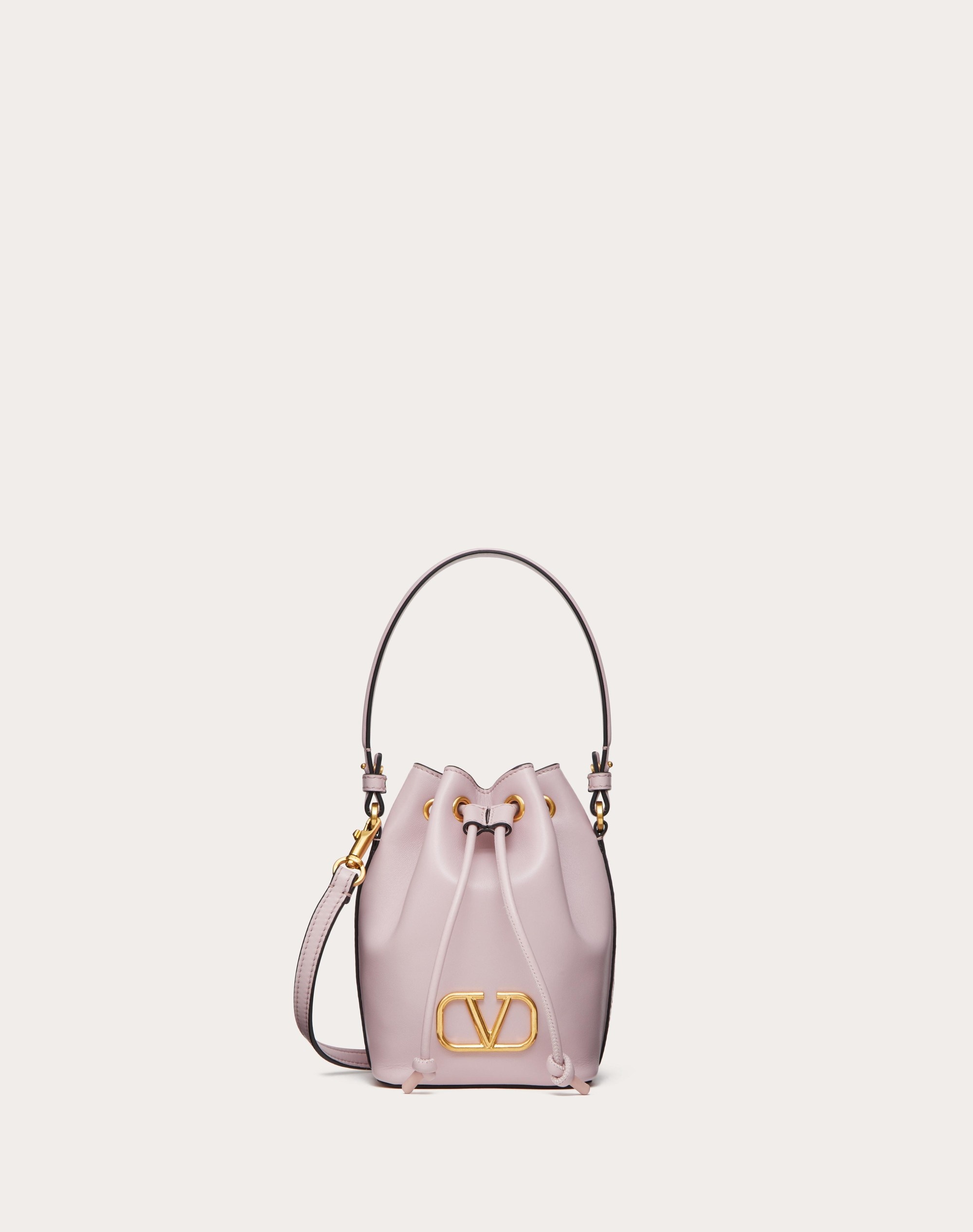 MINI VLOGO SIGNATURE BUCKET BAG IN NAPPA LEATHER - 1