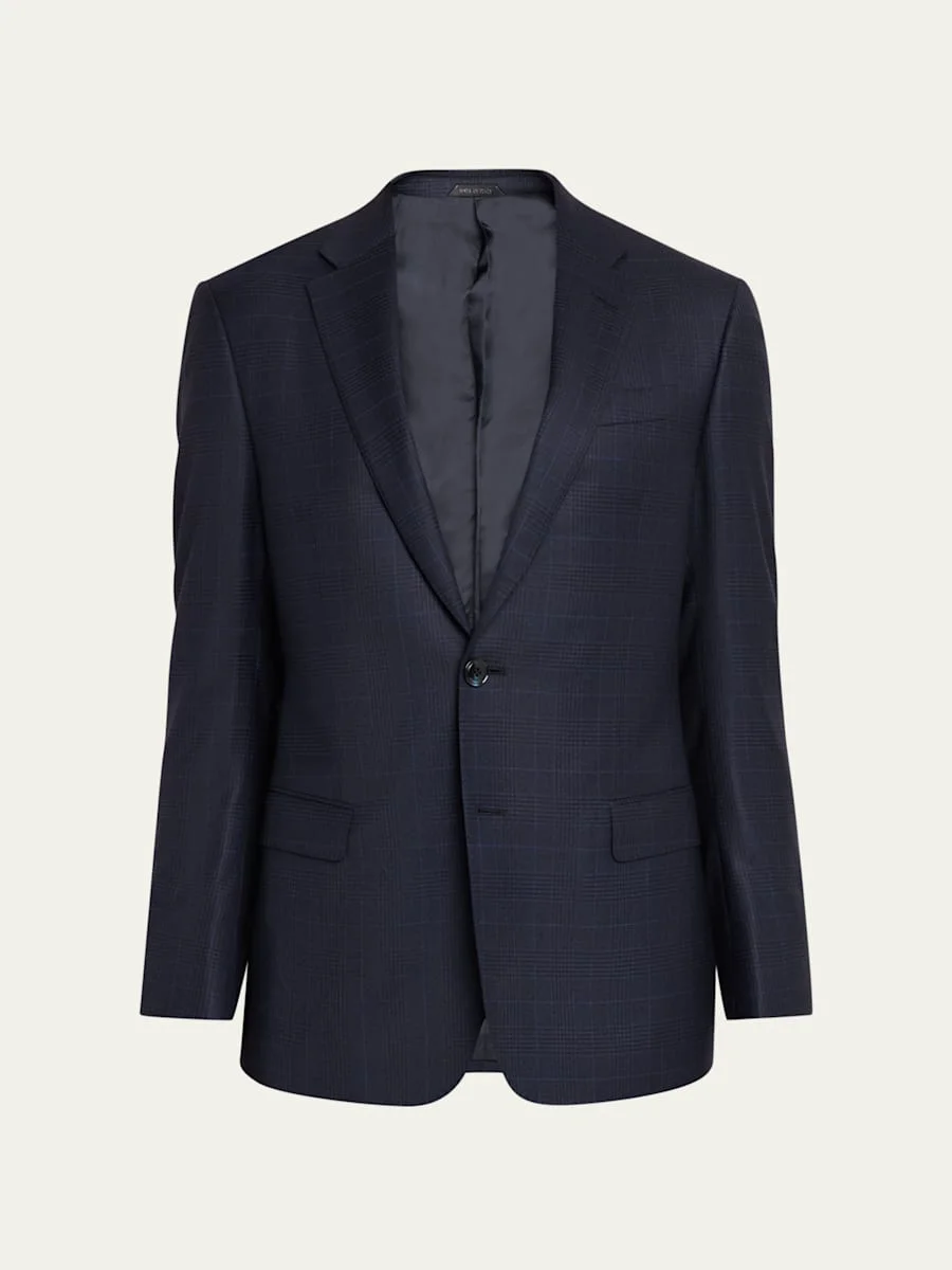 Men's Soft Prince of Wales Single-Breasted Sport Coat - 1