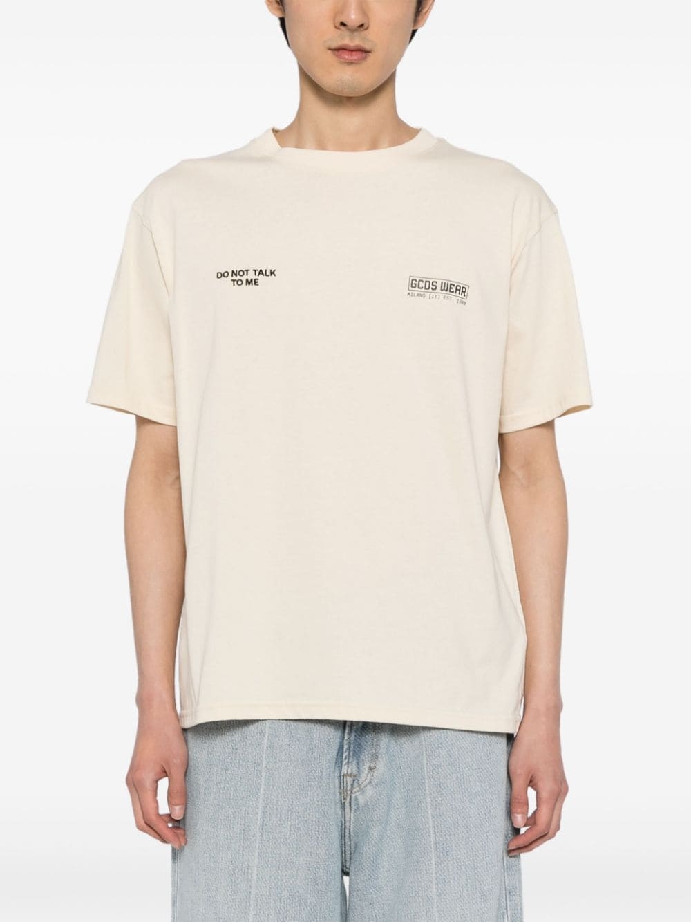 slogan-print cotton T-shirt - 3