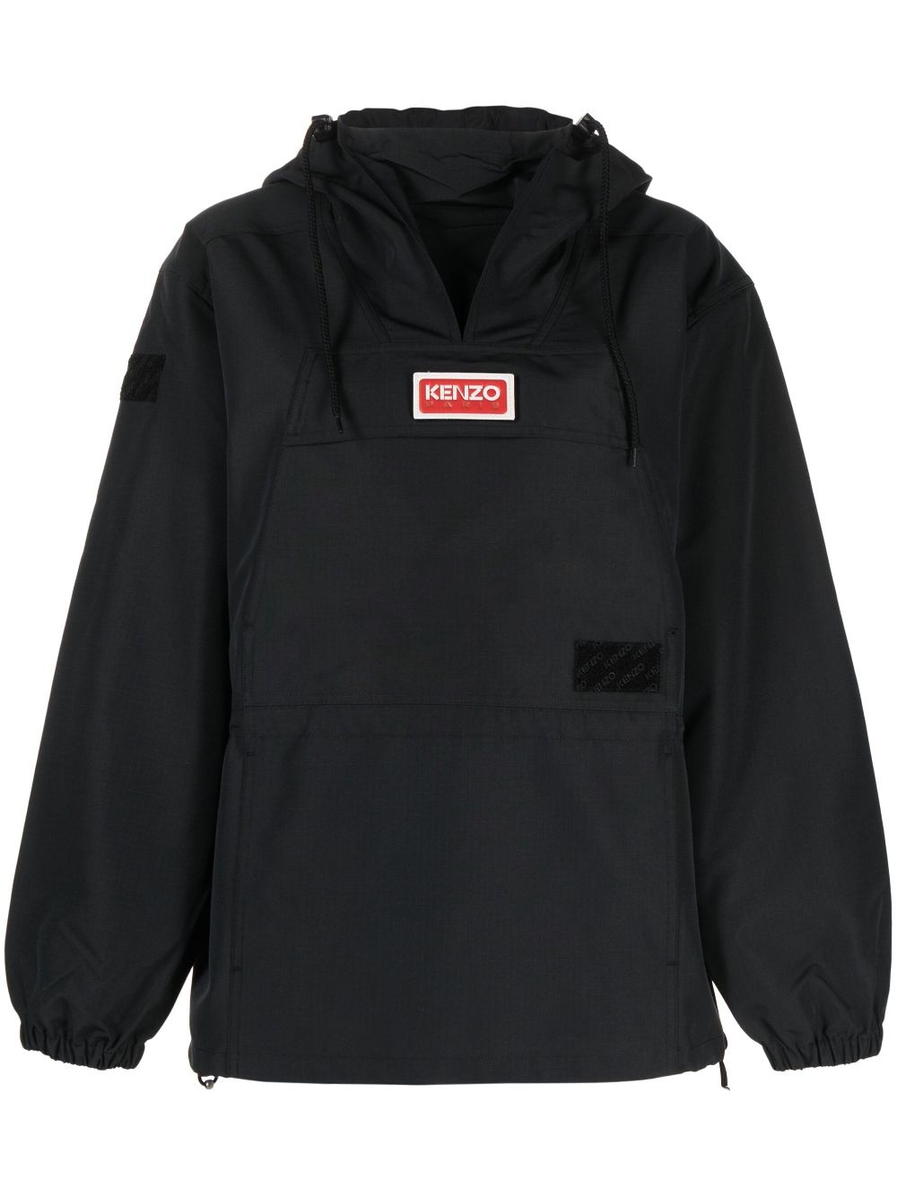 logo-patch hooded windbreaker - 1