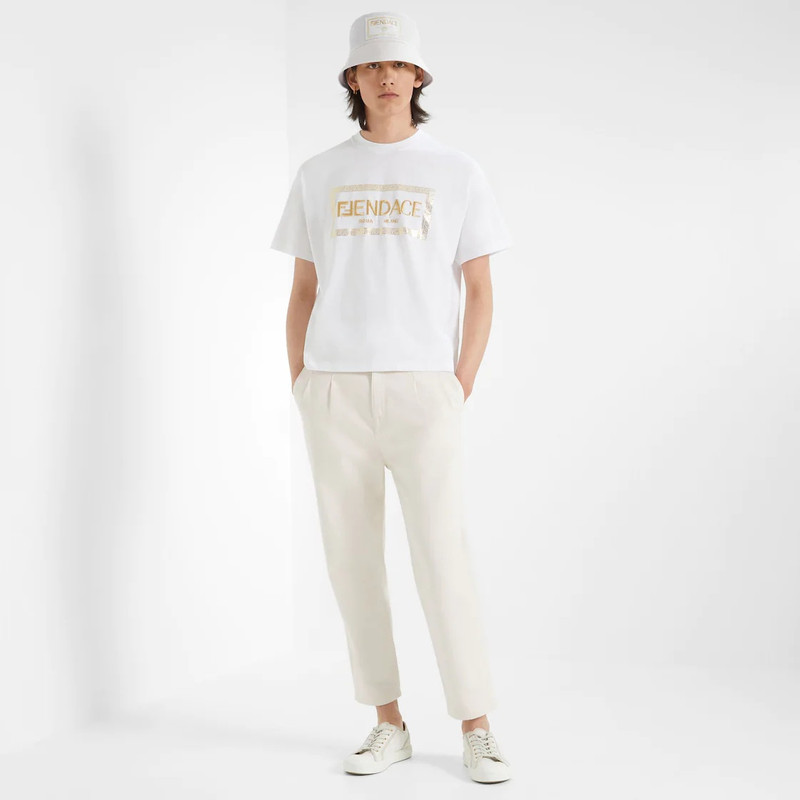 FENDI Fendace White jersey  Logo T-shirt outlook