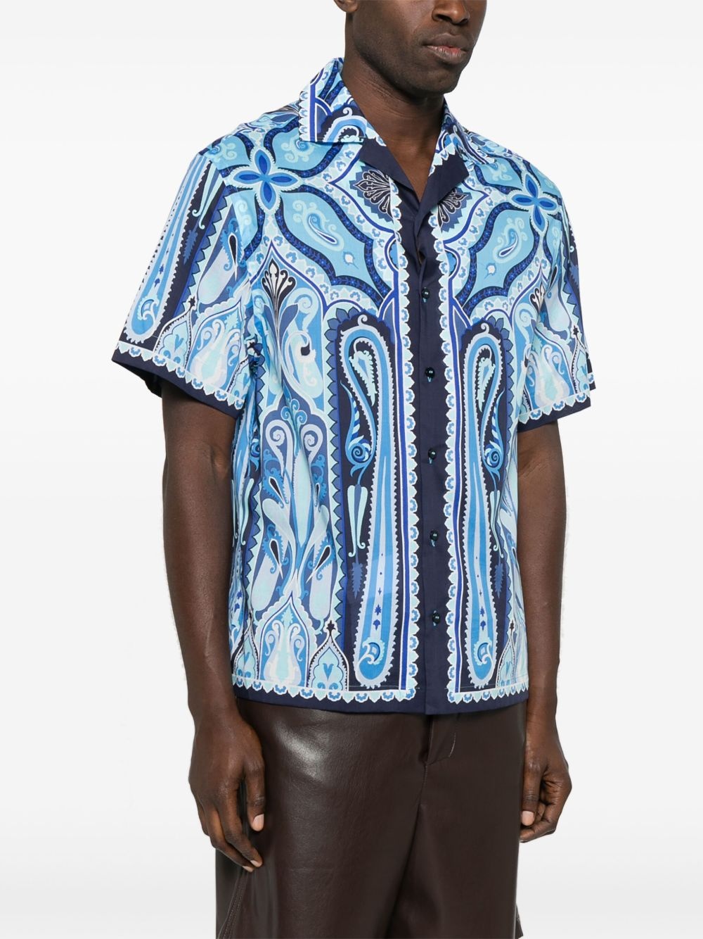 paisley-print bowling shirt - 3