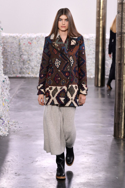 GABRIELA HEARST Dylan Peacoat in Patchwork Textiles outlook