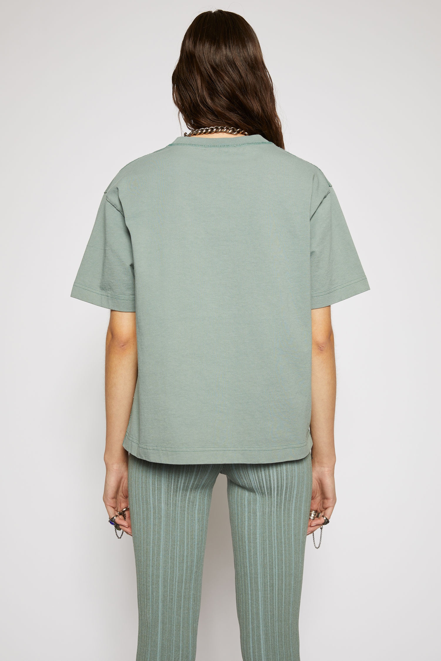 Logo-print t-shirt dusty green - 3