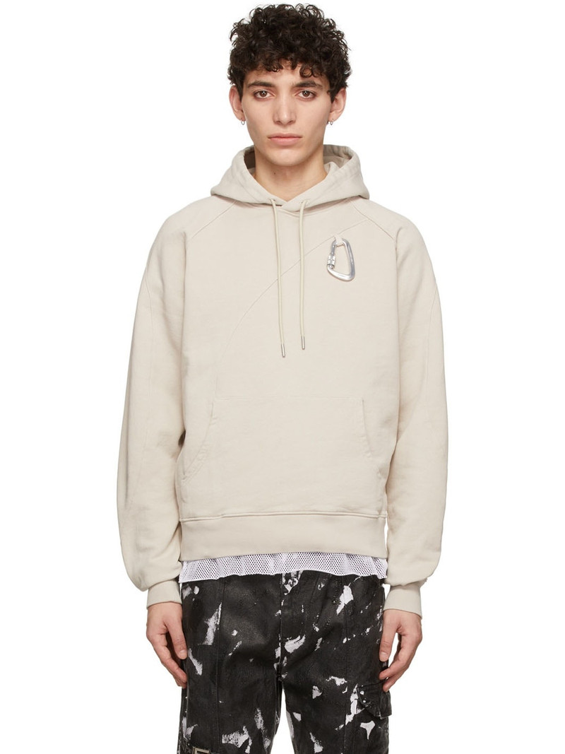 Beige Cotton Hoodie - 1