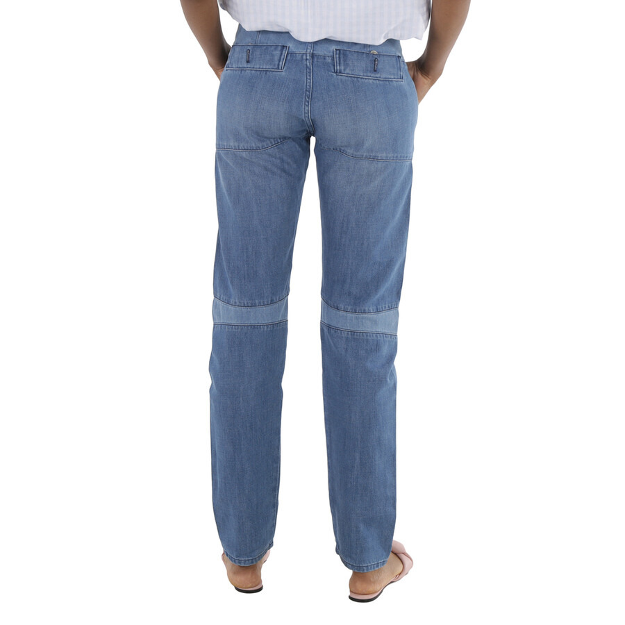 Kenzo Ladies Navy Blue Straight Faded Denim Jeans - 6