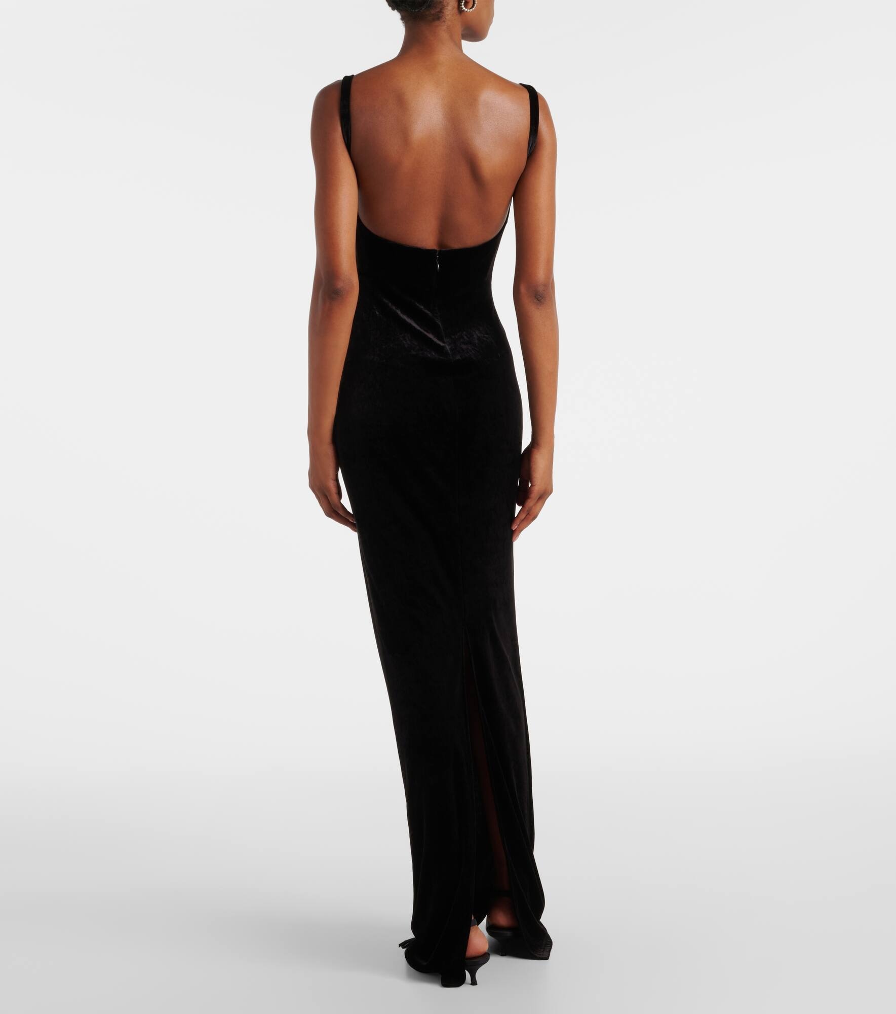Velvet jersey bustier gown - 3
