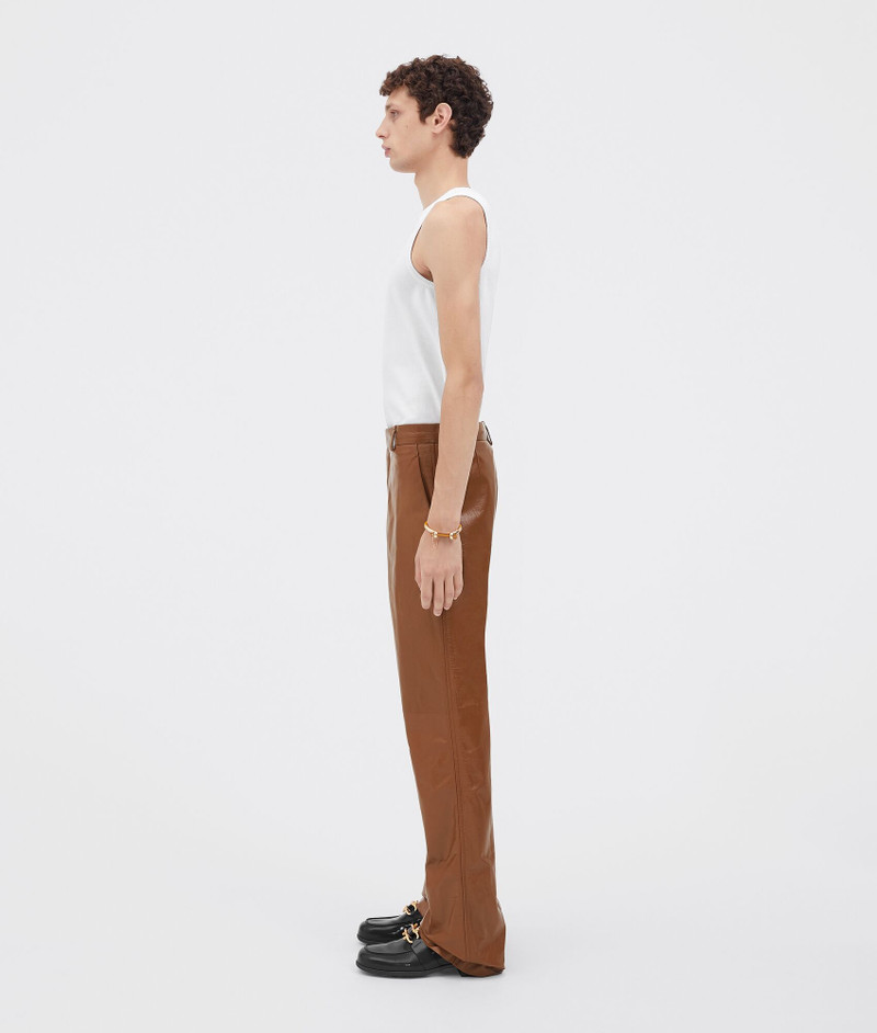 Bottega Veneta shiny leather straight trousers outlook