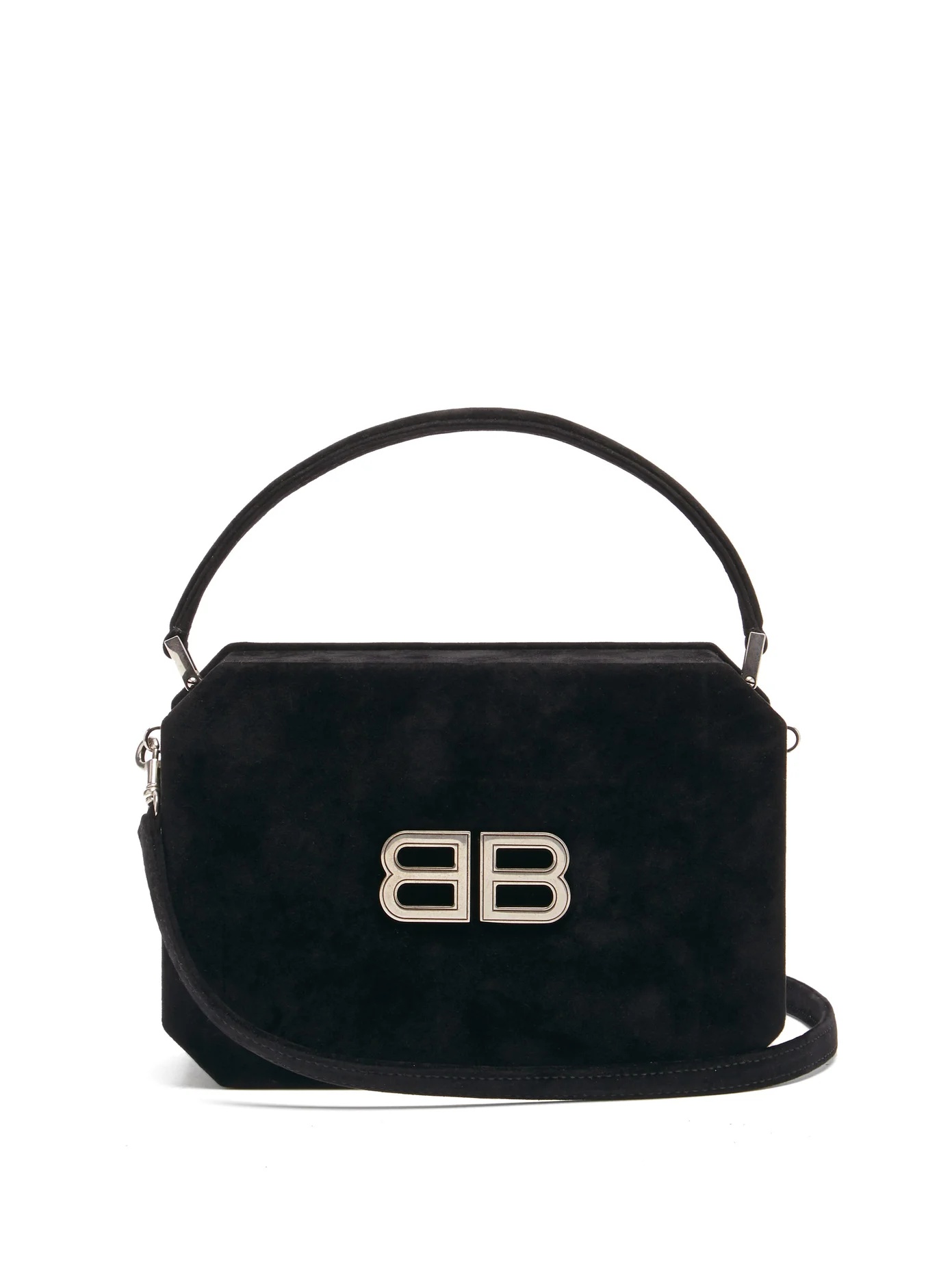 BB-logo angular velvet bag - 1