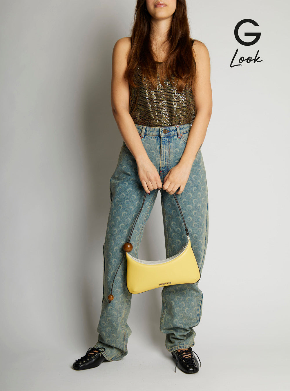 Jacquemus Women 'Le Grand Bisou Perle' Yellow Shoulder Bag With Adjustable Shoulder Strap And Front  - 6