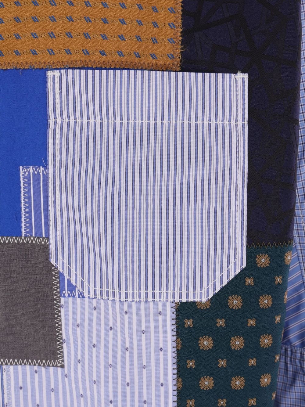 patchwork poplin shirt - 4