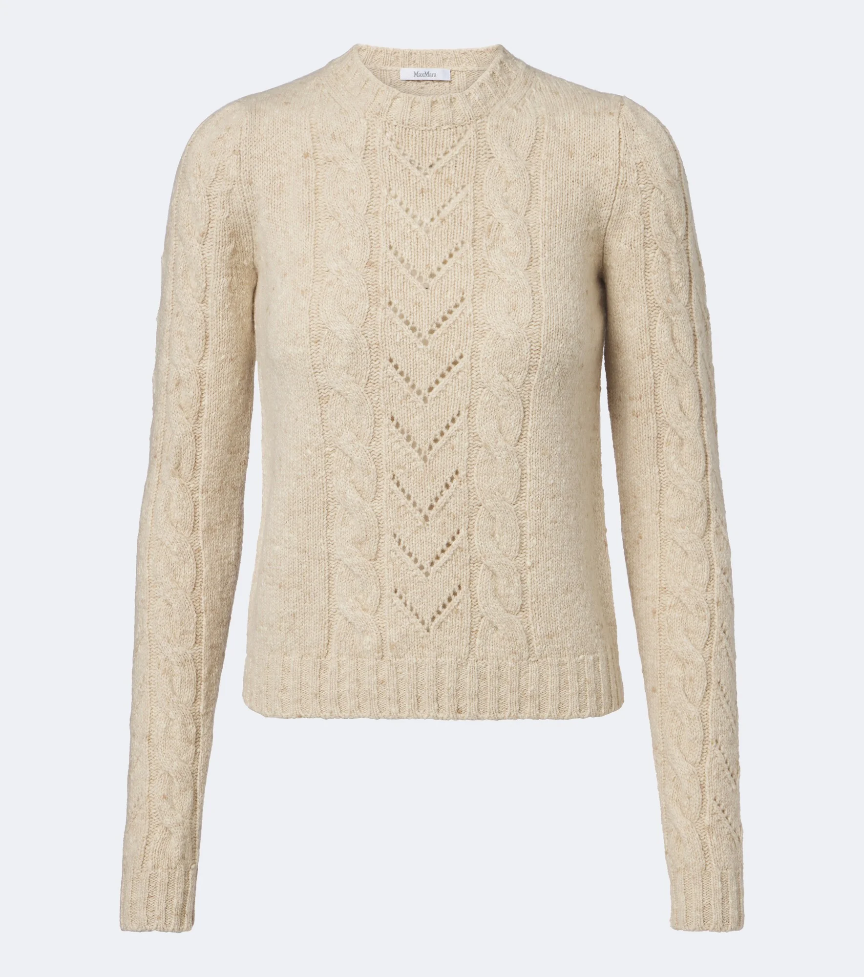 Cable-knit wool and cashmere-blend sweater - 1