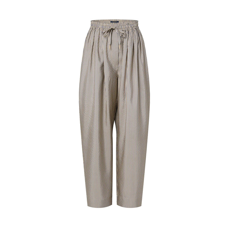 Pinstripe Silk Baggy Pajama Pants 1