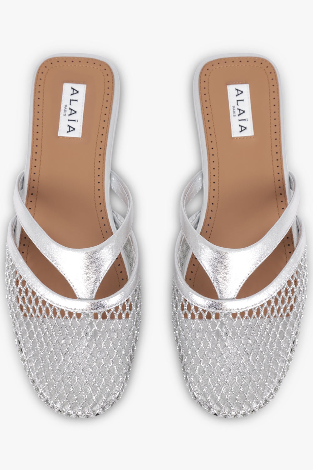 FISHNET THONG SLIDE | SILVER - 4