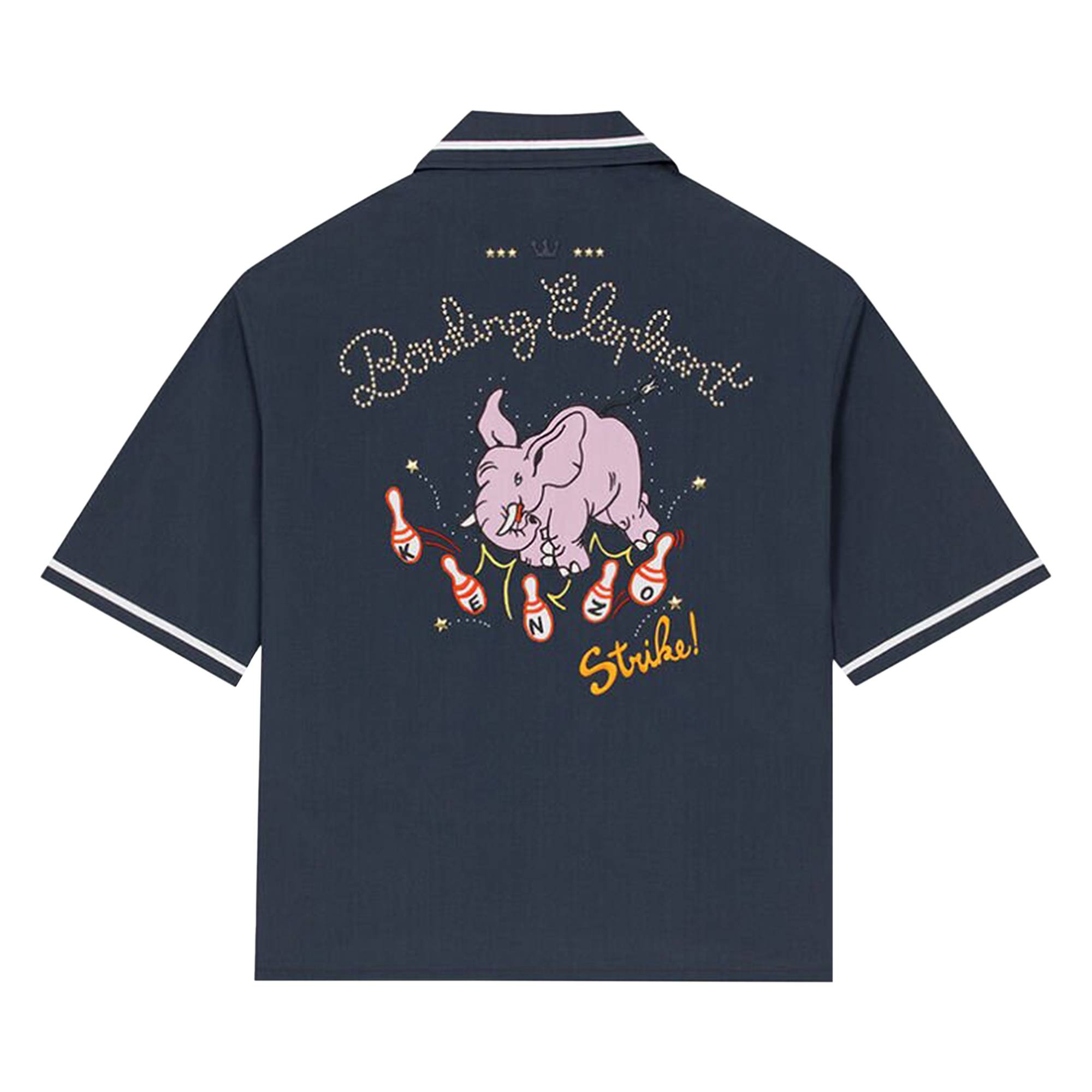 Kenzo Bowling Elephant Hawaian Shirt 'Midnight Blue' - 2
