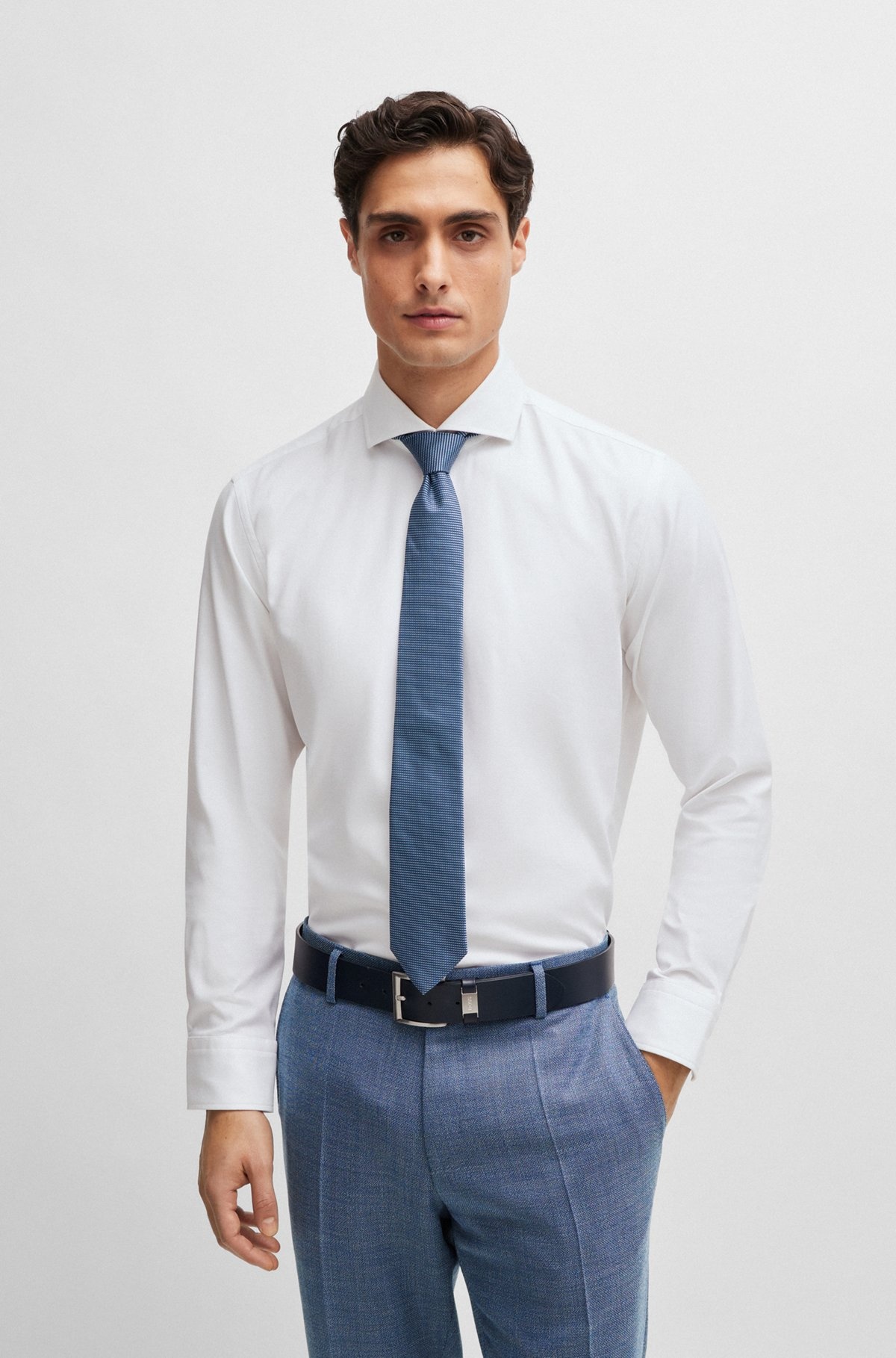 SILK-JACQUARD TIE WITH ALL-OVER MICRO PATTERN - 2