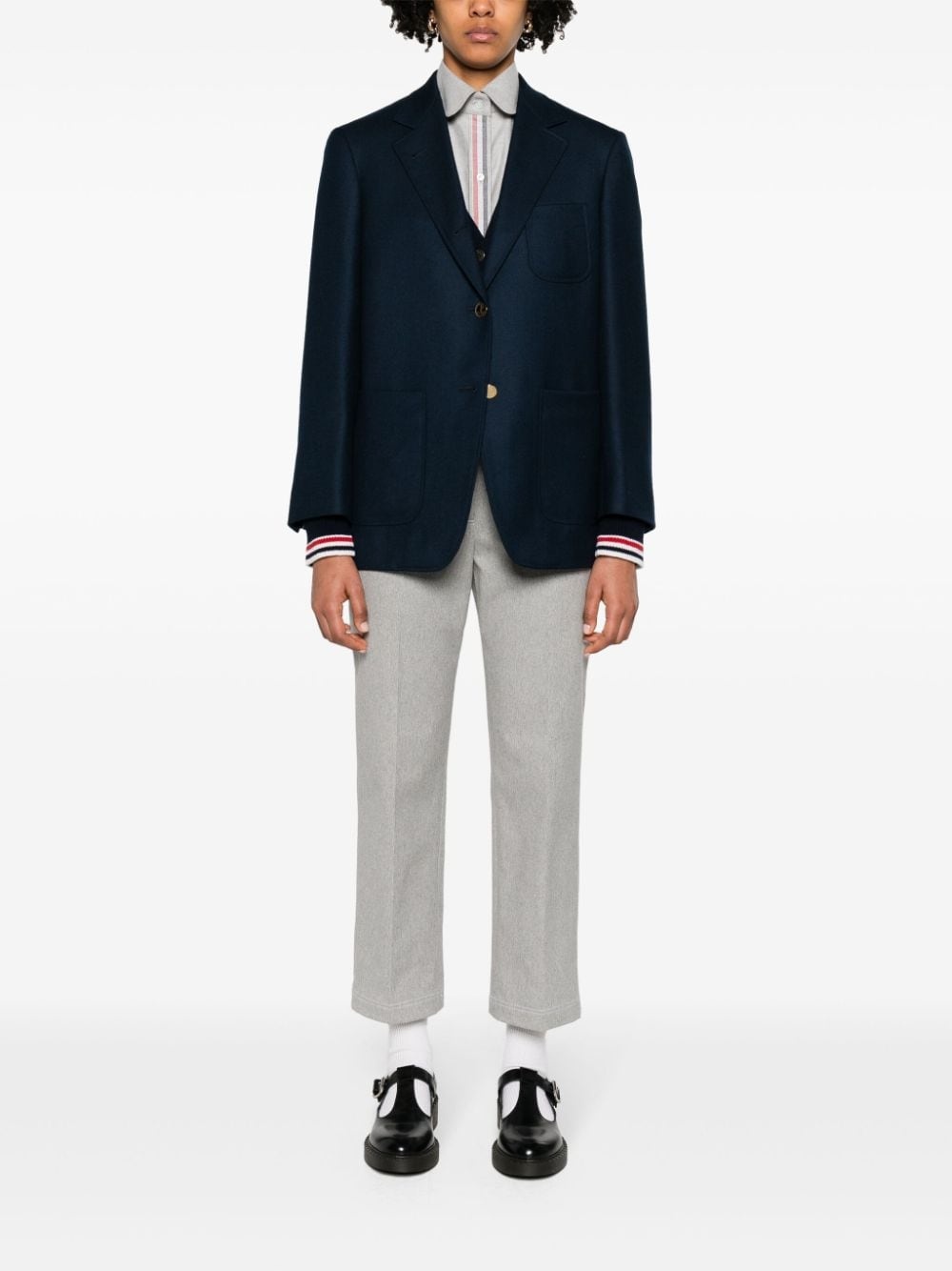 single-breasted wool blazer - 2