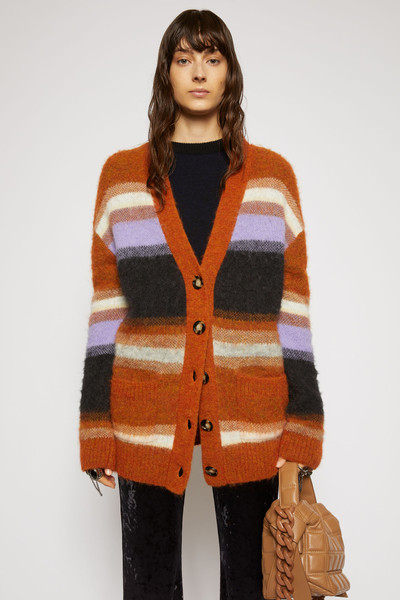 Acne Studios Striped cardigan pumpkin orange/multi outlook