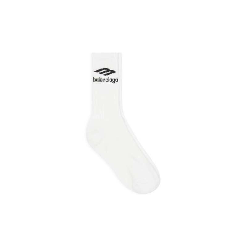 Men's 3b Sports Icon Tennis Socks in White 1