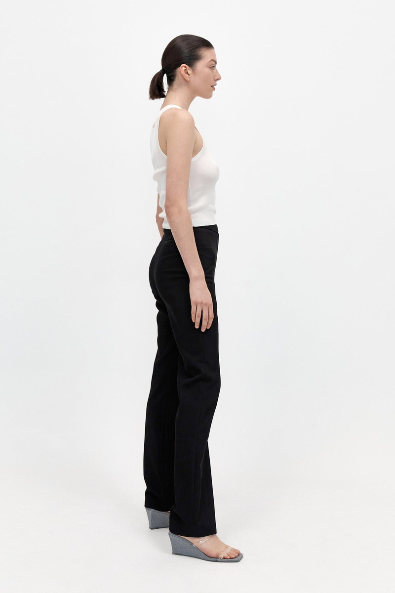 ST. AGNI Slim Panelled Trousers - Black outlook