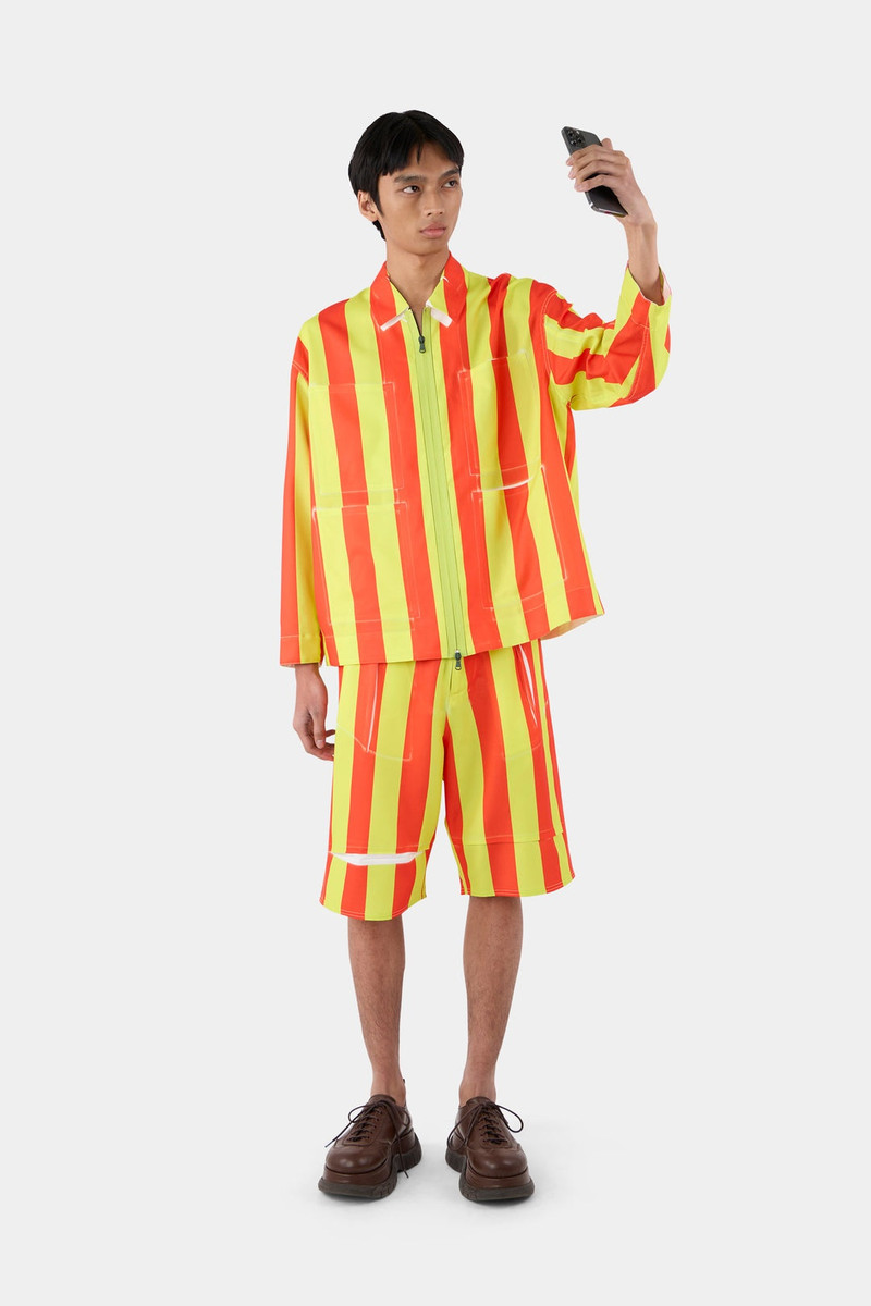 SUNNEI CARGO SHIRT / red & yellow stripes outlook