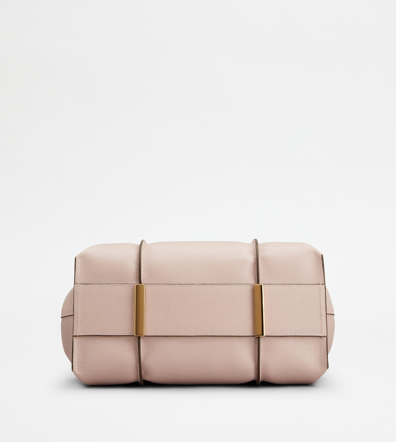 T TIMELESS SHOPPING BAG IN LEATHER SMALL - PINK 3