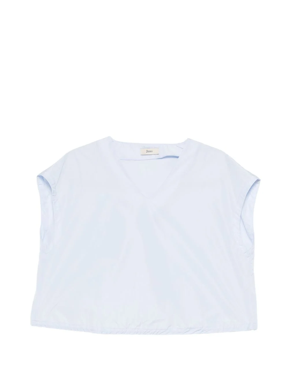 drawstring-hem V-neck top - 1