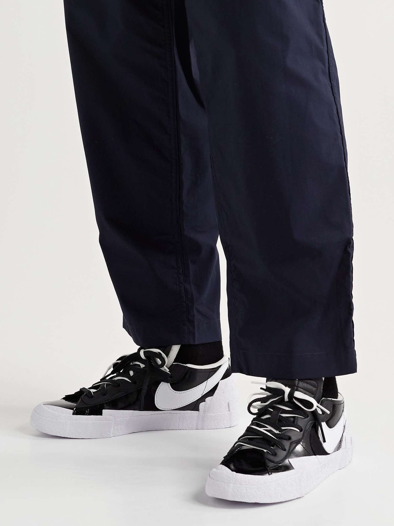Nike + Sacai Blazer Low Suede-Trimmed Leather Sneakers outlook