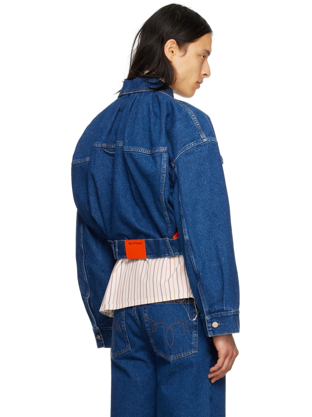 Blue Cropped Denim Jacket - 3