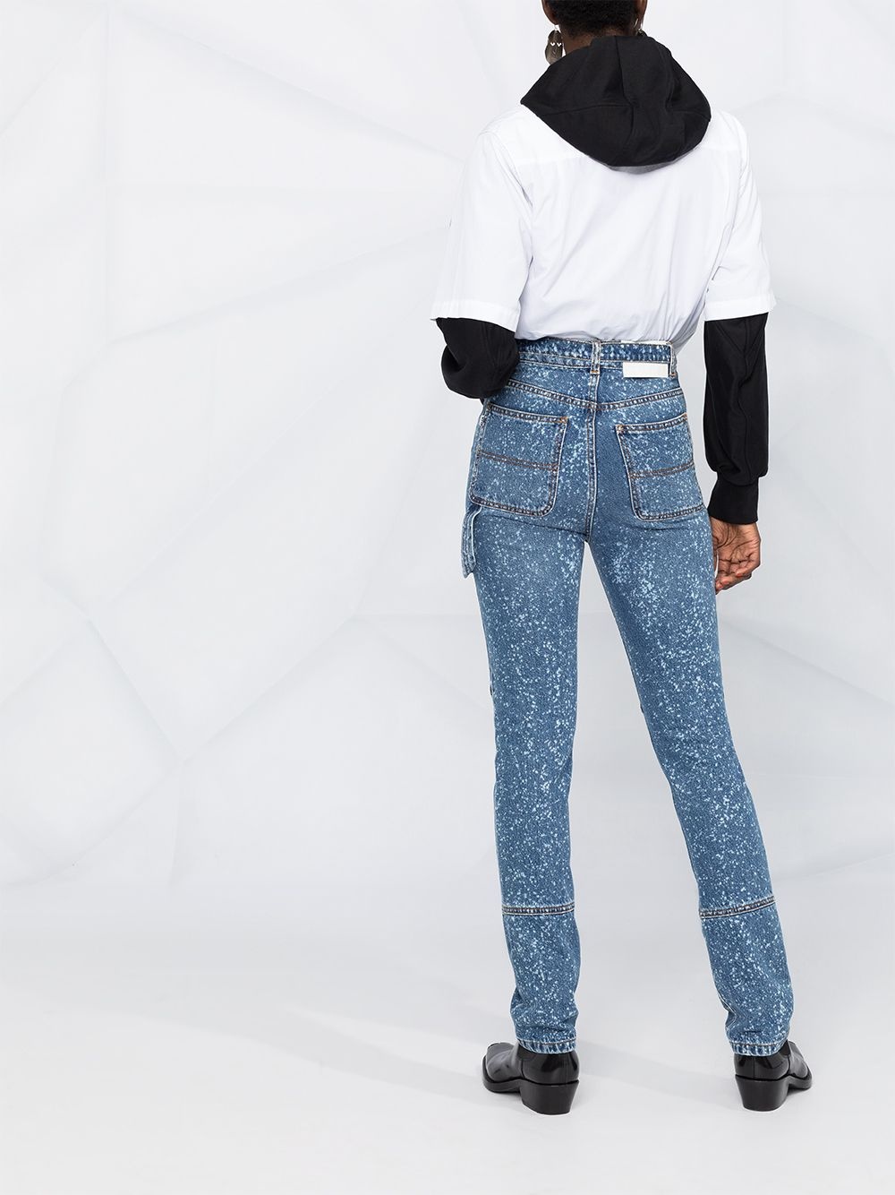 paint-splattered slim-fit jeans - 5