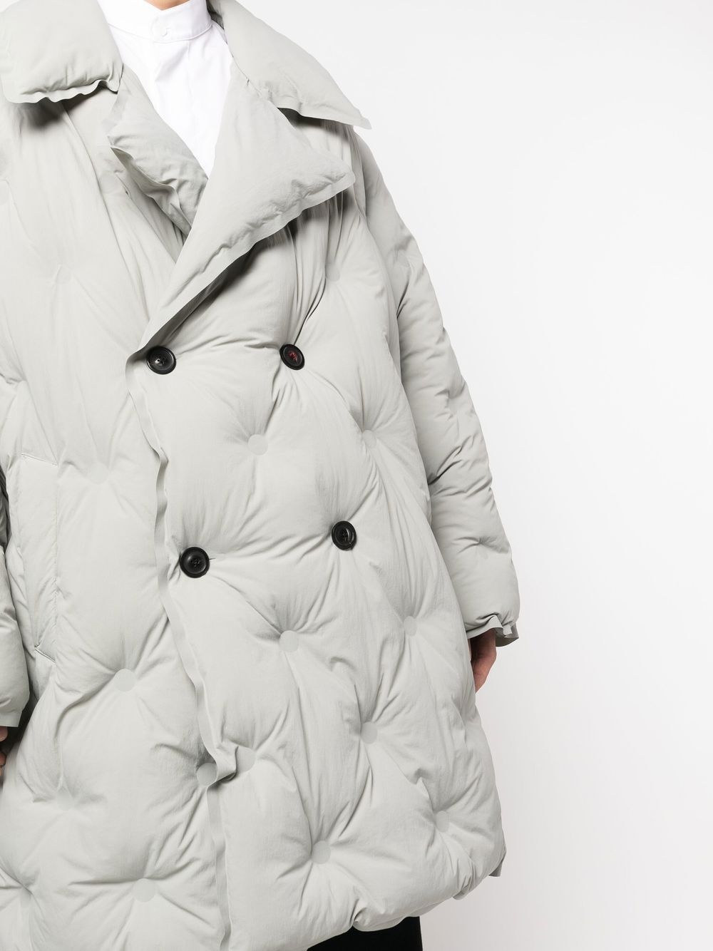 peak lapel padded coat - 5