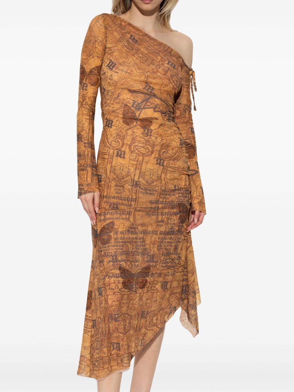 abstract-pattern print midi dress - 3