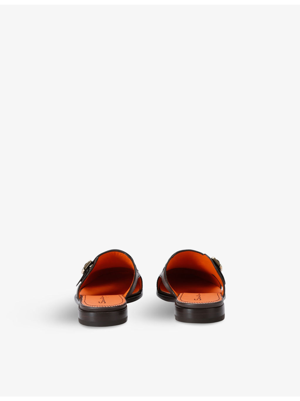 Monk double-buckle leather mules - 4