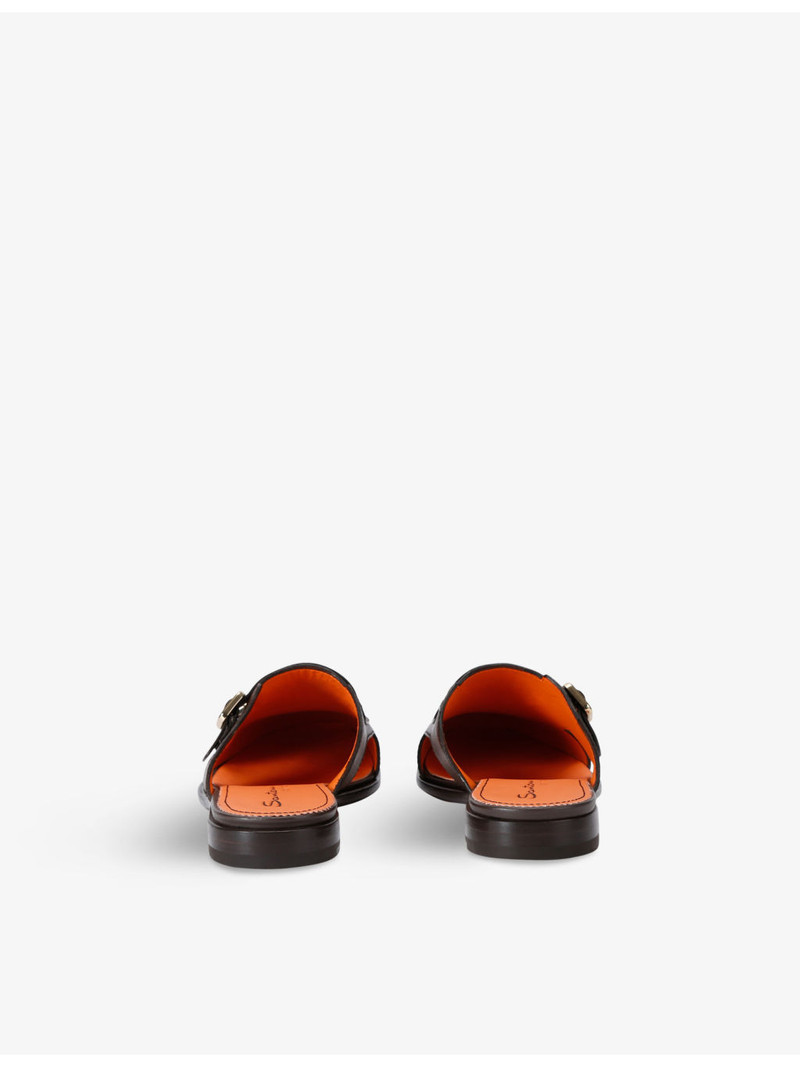 Santoni Monk double-buckle leather mules outlook