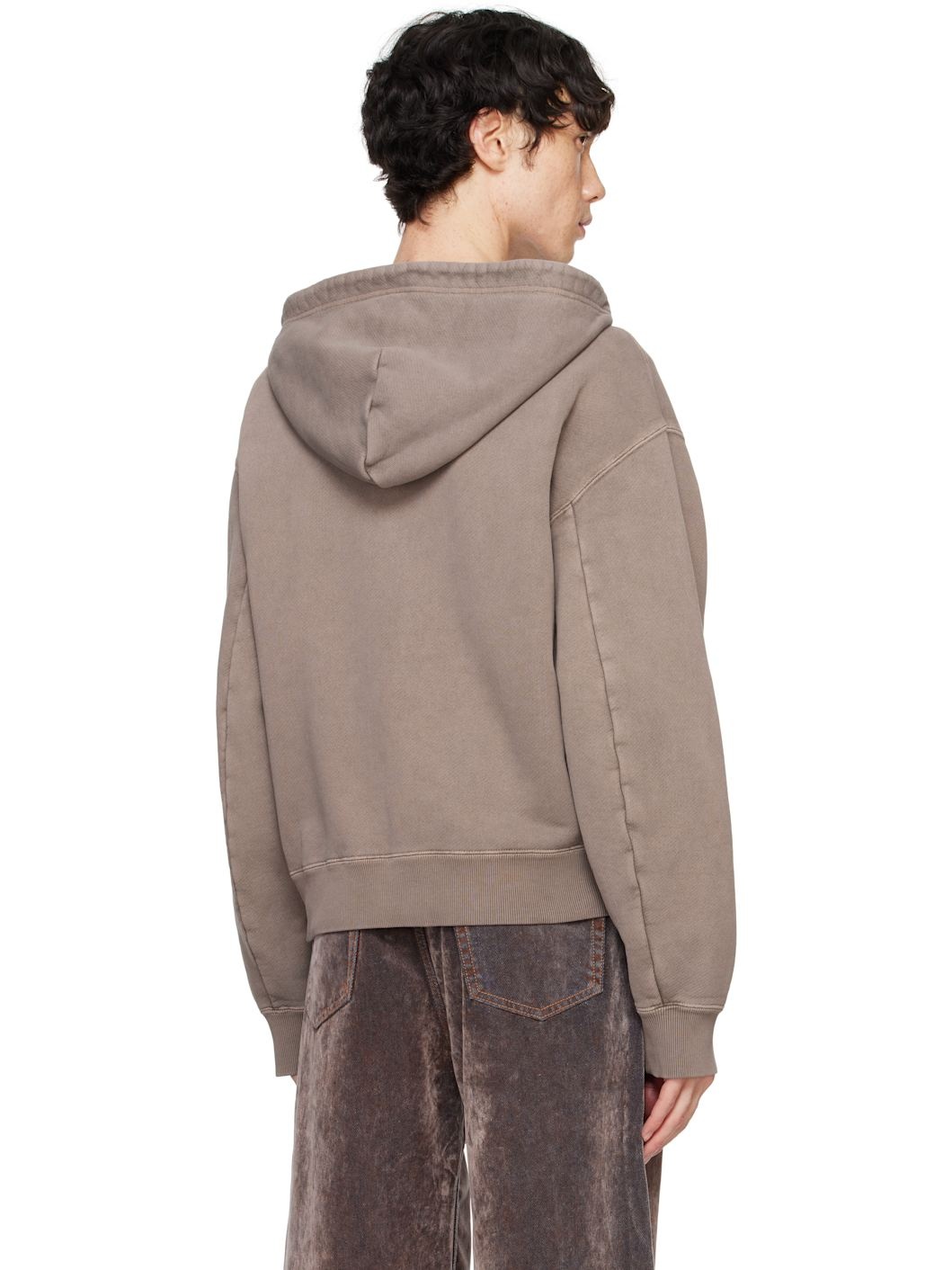 Brown Bubble Zip Hoodie - 3
