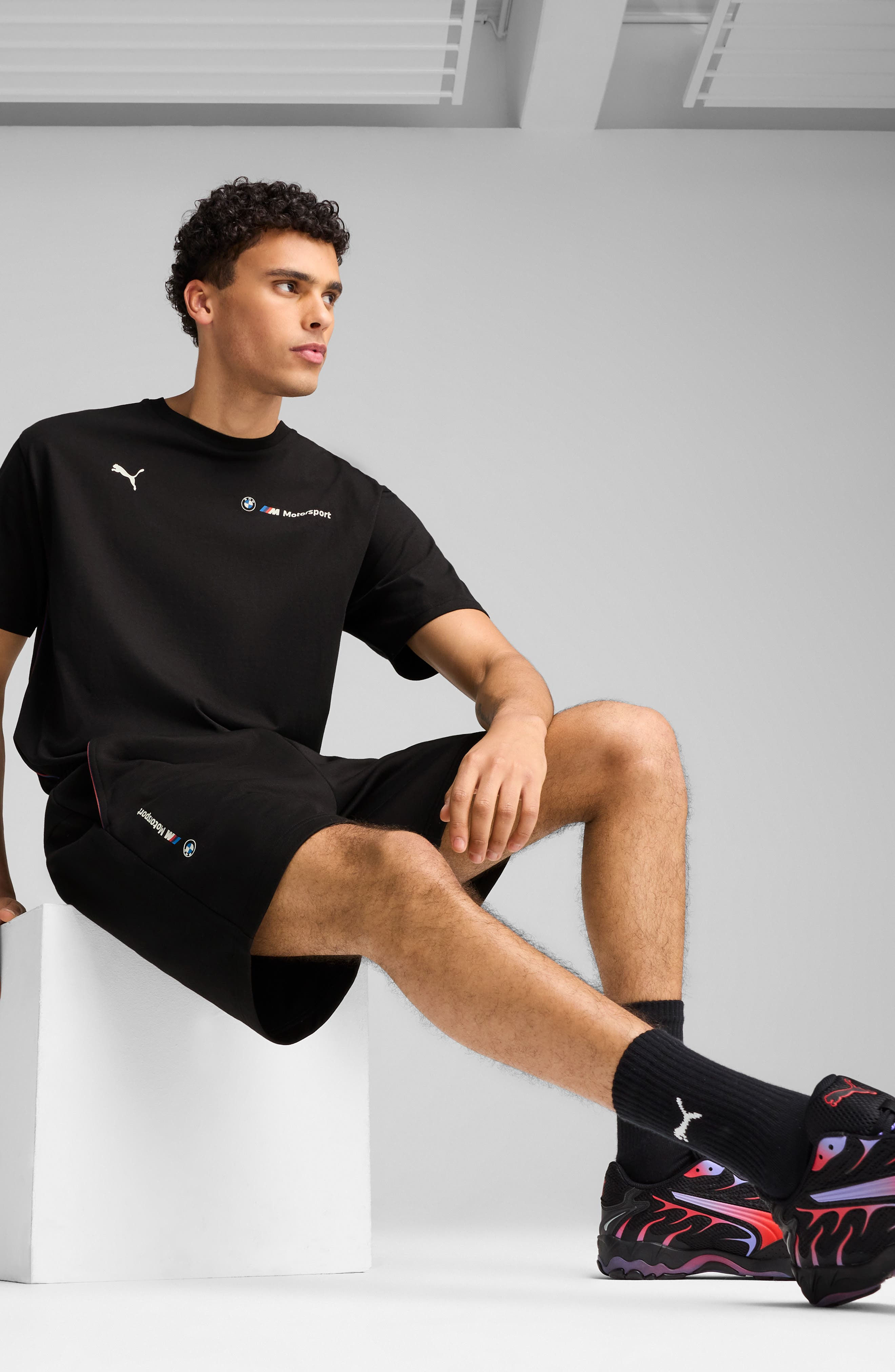PUMA BMW M Motorsport Essential Shorts in Puma Black at Nordstrom - 5