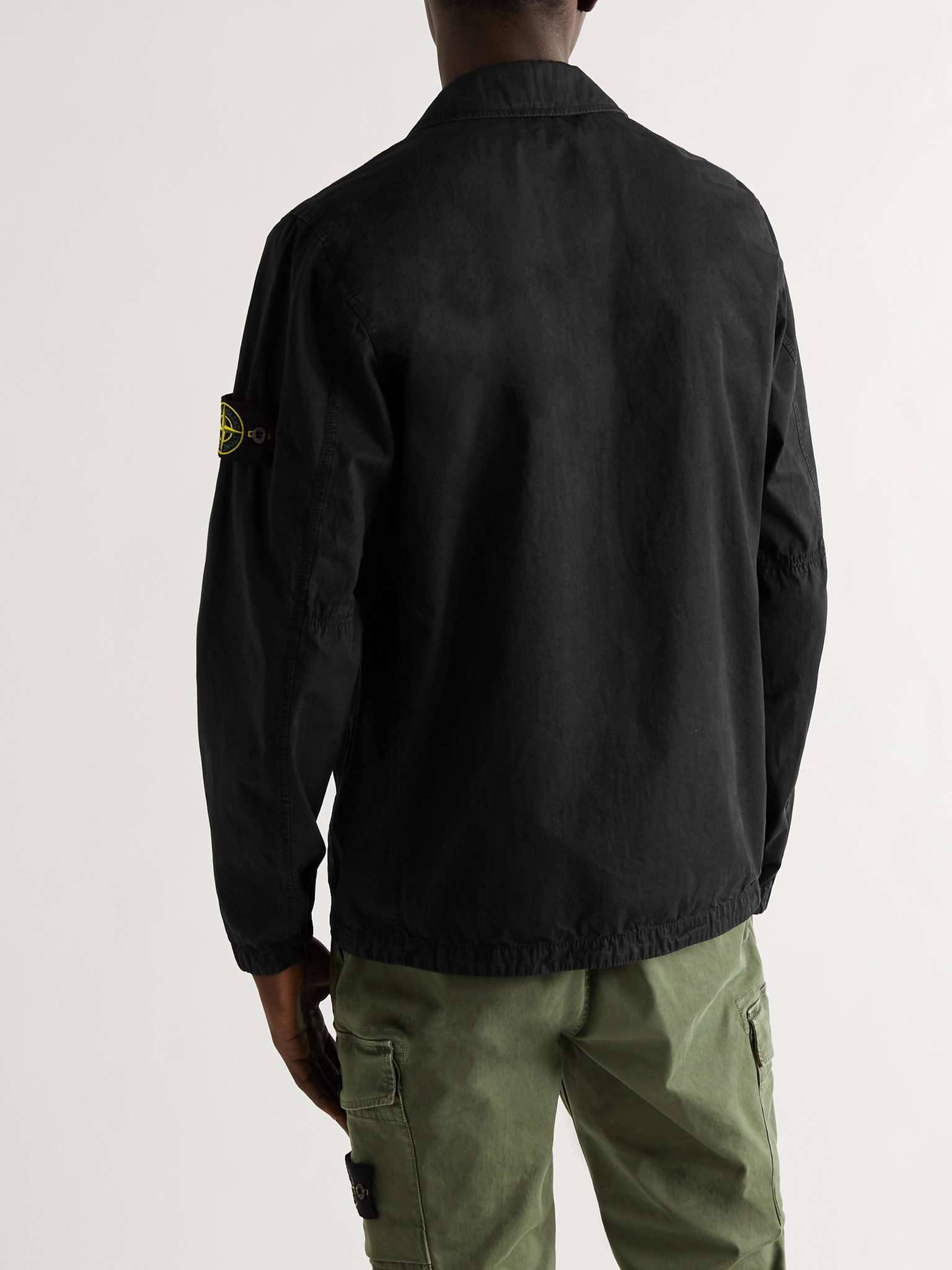 Logo-Appliquéd Garment-Dyed Cotton-Twill Overshirt - 4