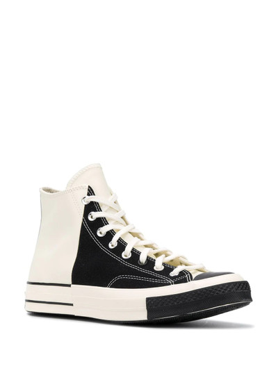 Converse two-tone high-top trainers outlook