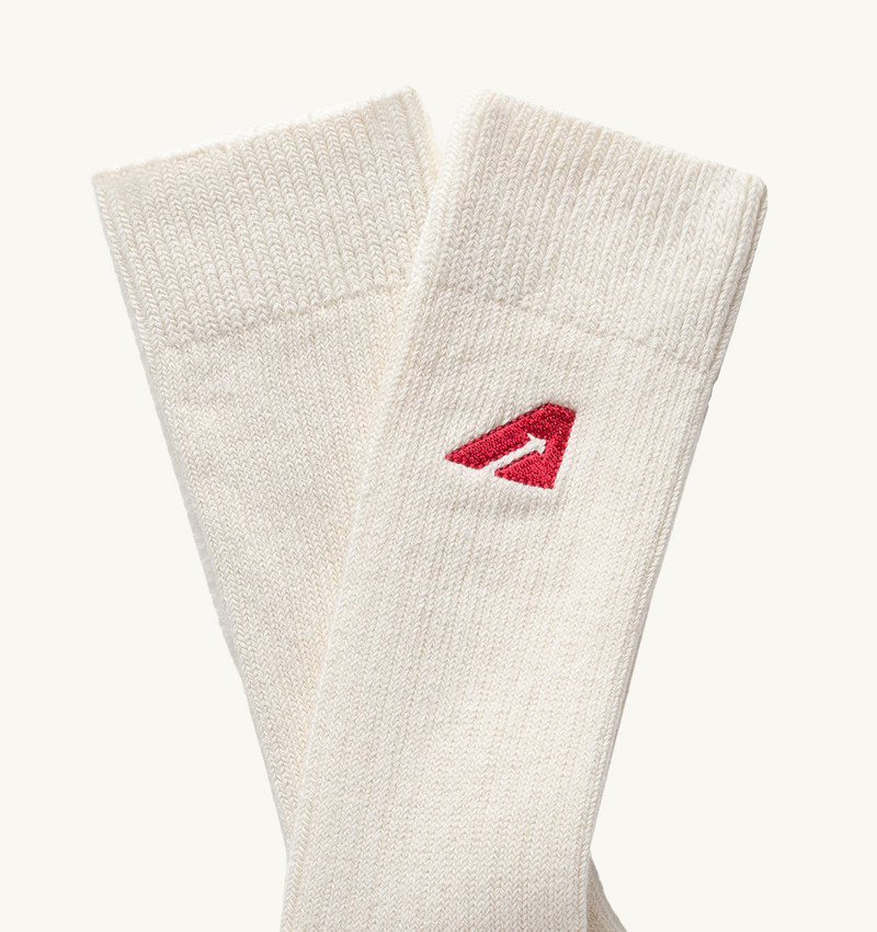 AUTRY UNISEX SOCKS IN WHITE KNITTED COTTON outlook